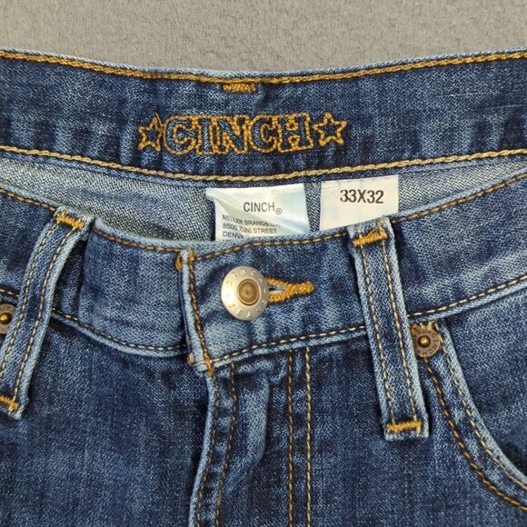 Cinch Jeans Men's 33x32 Blue Western Denim Silver Label Slim Straight Cowboy - Picture 9 of 11